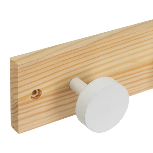 Wieszak ścienny z litego drewna sosnowego w biało-naturalnym kolorze 40 cm Anillos – Casa Selección-image-1