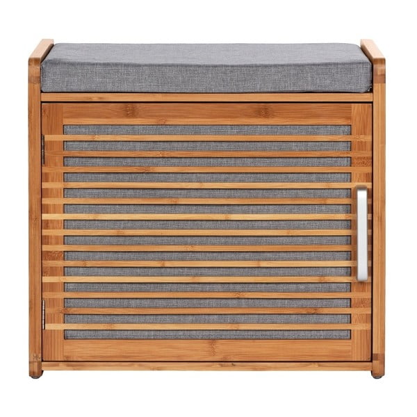 Szaro-brązowa bambusowa szafka na buty z siedziskiem Bahari – Wenko-image-2