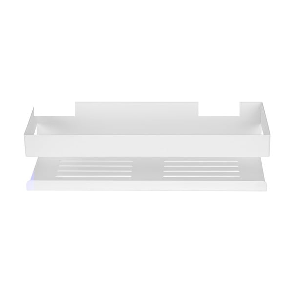 Półka łazienkowa z mocowaniem Turbo-loc ze stali nierdzewnej w matowym białym kolorze bez wiercenia Genova – Wenko-image-3