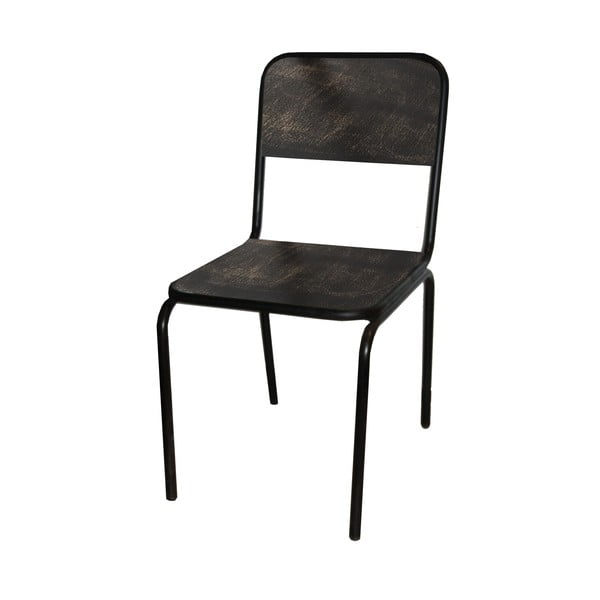 Czarne krzesło z litego drewna jodłowego Industrial – Antic Line