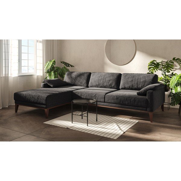 Ciemnoszara sofa z szezlongiem po lewej stronie MESONICA Musso-image-1