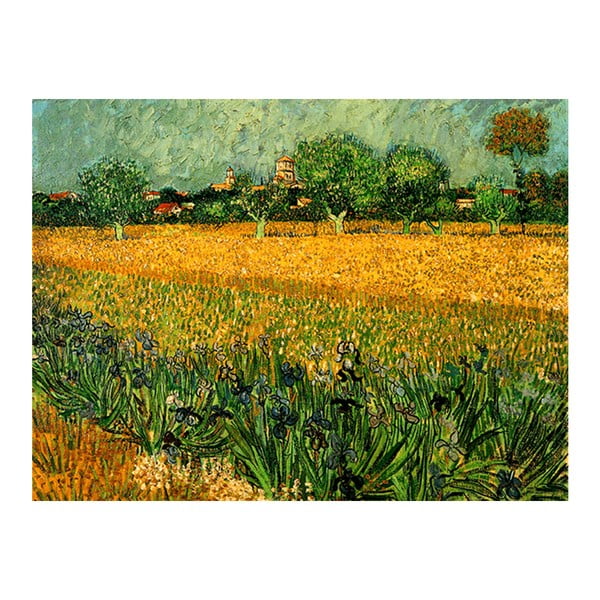 Reprodukcja obrazu Vincenta van Gogha - View of arles with irises in the foreground, 60x45 cm