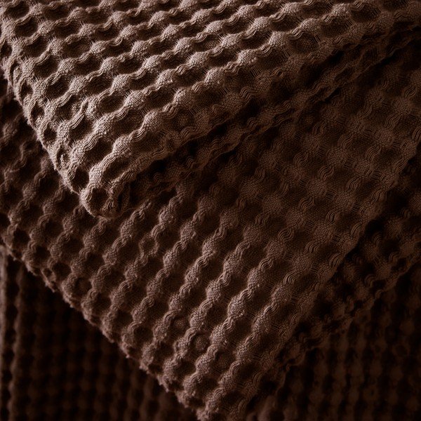 Ciemnobrązowy bawełniany koc 150x200 cm Jaipur Chunky Waffle – Pineapple Elephant-image-3