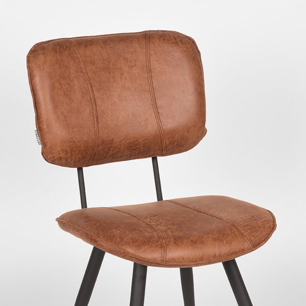 Koniakowe krzesła zestaw 2 szt. ze skóry Fos – LABEL51-image-1