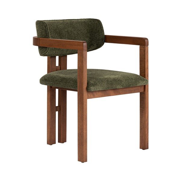 Ciemnozielony fotel jadalniany z podłokietnikami Toscana – Kalune Design