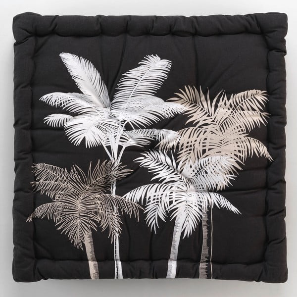 Czarno-biały worek do siedzenia Ethno Palm – douceur d'intérieur