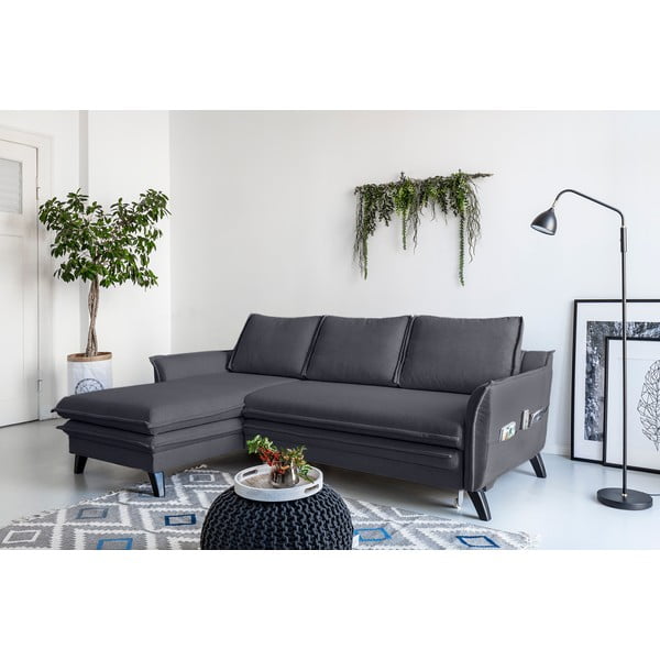 Antracytowy narożnik rozkładany Miuform Charming Charlie, lewostronny-image-3