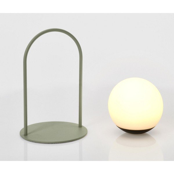 Zielona lampa stołowa LED ze ściemniaczem z plastikowym kloszem (wysokość 21 cm) Pansy – Bizzotto-image-1