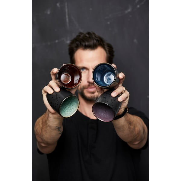 Czarne kubki zestaw 4 szt. do latte ceramiczne 270 ml Gastro Black/Mix – Bitz-image-3