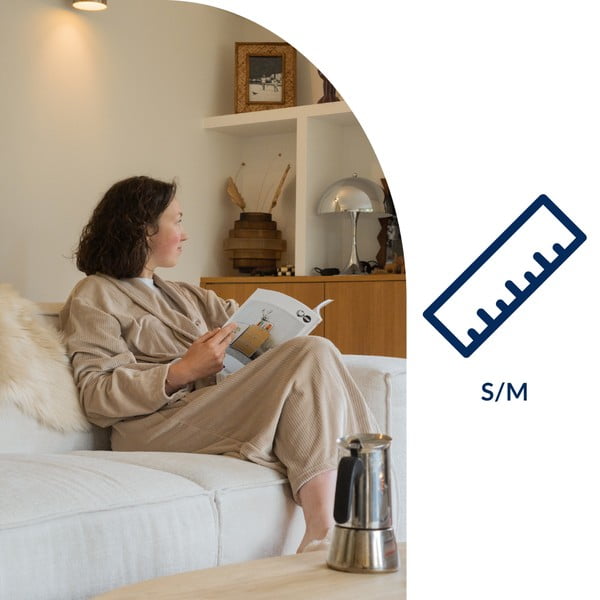 Szarobrązowy szlafrok z mikropluszu w rozmiarze S/M Elena – Tiseco Home Studio-image-2