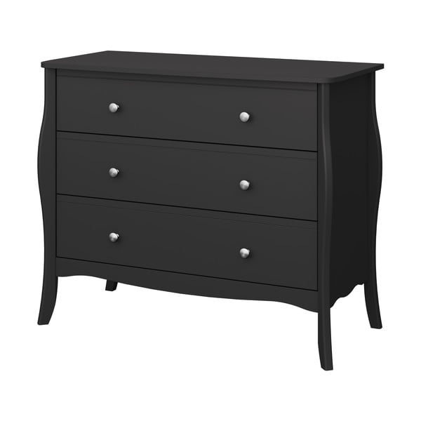 Czarna niska komoda 97x80 cm Baroque – Tvilum-image-1