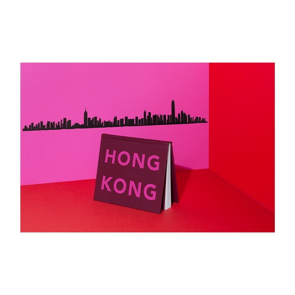 Czarna dekoracja ścienna z zarysem miasta The Line Hong Kong