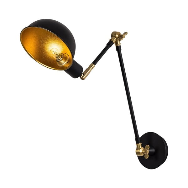 Czarny/w kolorze złota kinkiet ø 15 cm Sihen – Opviq lights-image-4