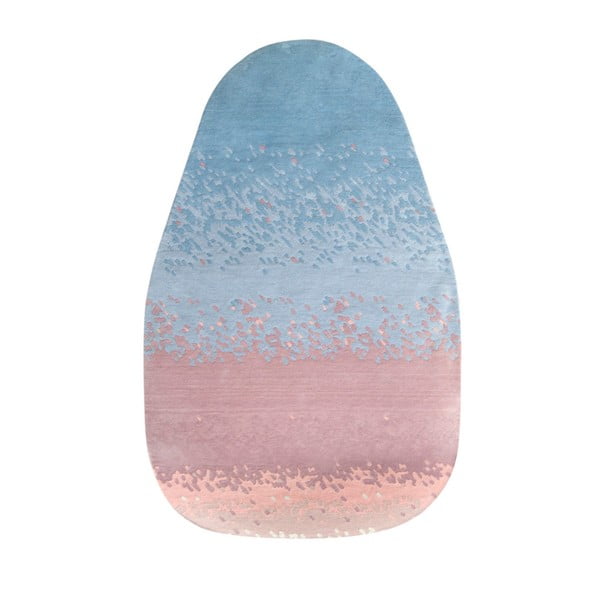 Różowo-niebieski dywan z czystej wełny HARTÔ Aube, 150x229 cm