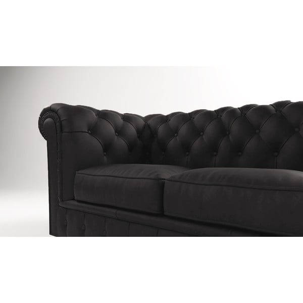 Czarna aksamitna sofa 230 cm Cambridge – Ropez-image-3