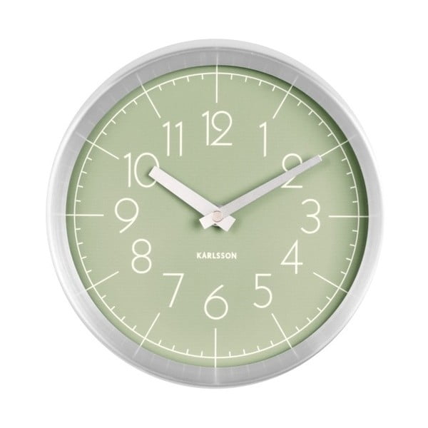 Zielony zegar ścienny Karlsson Convex