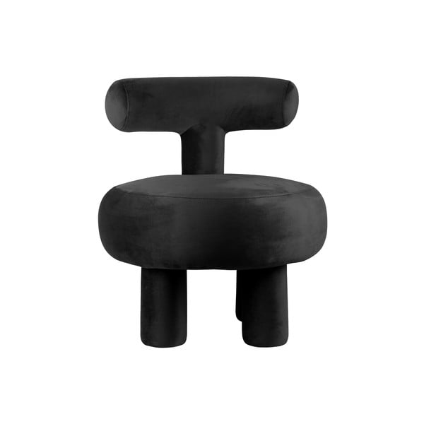 Czarny aksamitny fotel Abrazo – Leitmotiv-image-1