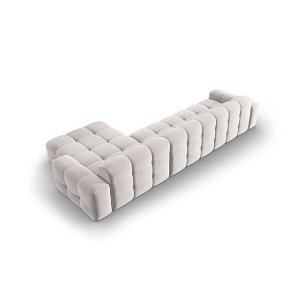 Jasnoszary aksamitny narożnik (prawostronny) Kendal – Micadoni Home-image-4