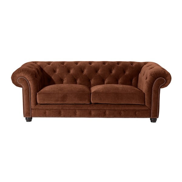 Brązowa sofa Max Winzer Orleans Velvet, 216 cm