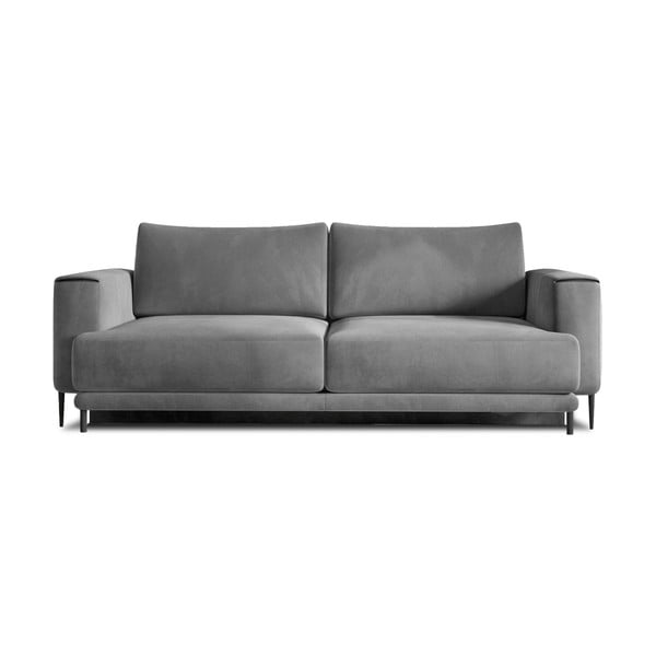 Szarobrązowa aksamitna rozkładana/ze schowkiem sofa 260 cm Dalia – ELTAP