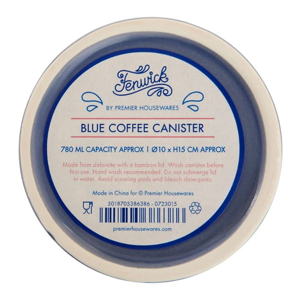 Niebieski pojemnik na kawę z bambusowym wieczkiem Premier Housewares Fenwick-image-1