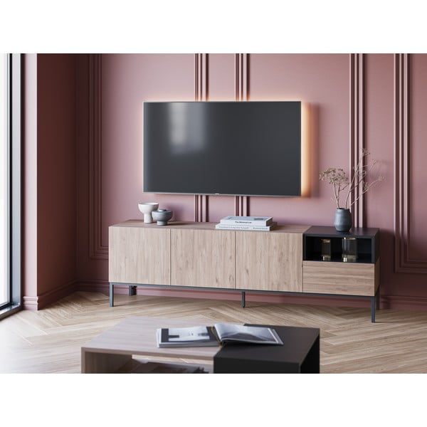 Szafka pod TV w naturalnym kolorze 180x55 cm Cailin – Marckeric-image-1