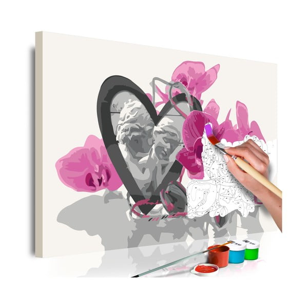 Zestaw płótna, farb i pędzli DIY Artgeist Heart Orchid, 60x40 cm