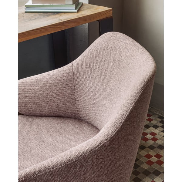 Jasnoróżowe krzesło biurowe Kave Home Einara-image-3