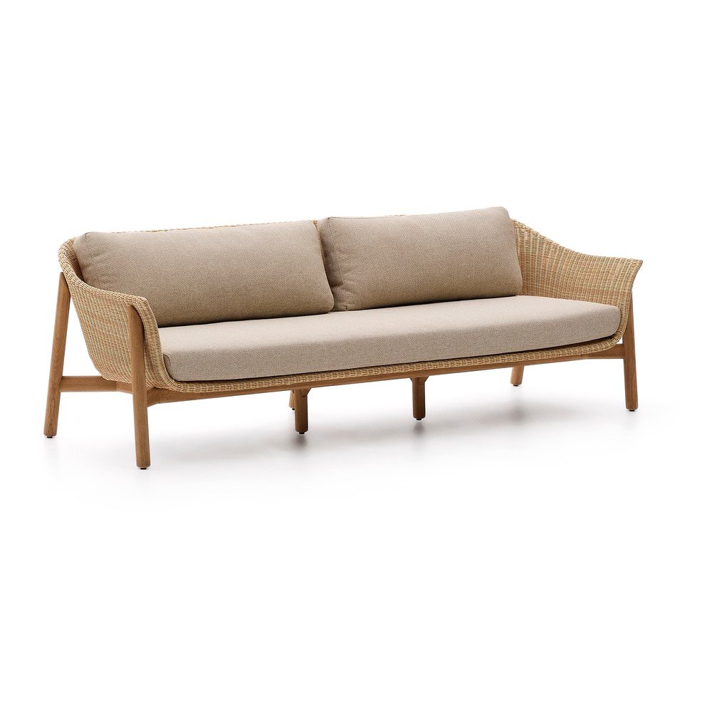 Beżowa/w naturalnym kolorze tapicerowana sofa ogrodowa Galea – Kave Home