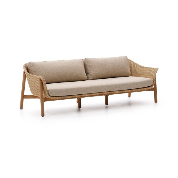 Beżowa/w naturalnym kolorze tapicerowana sofa ogrodowa Galea – Kave Home