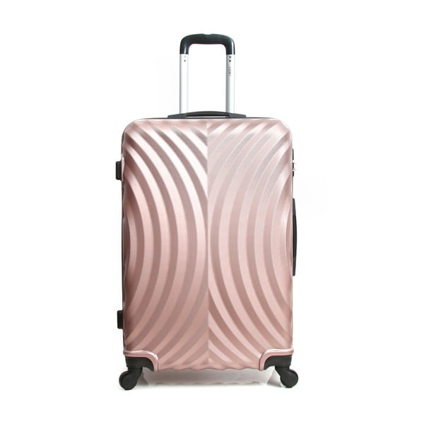 Różowa walizka na kółkach Hero Lagos, 31 l