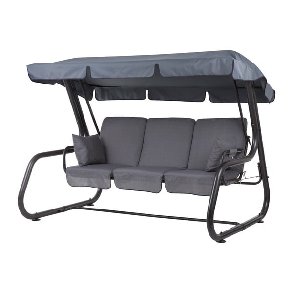 Szara metalowa huśtawka ogrodowa Rimini – Dajar