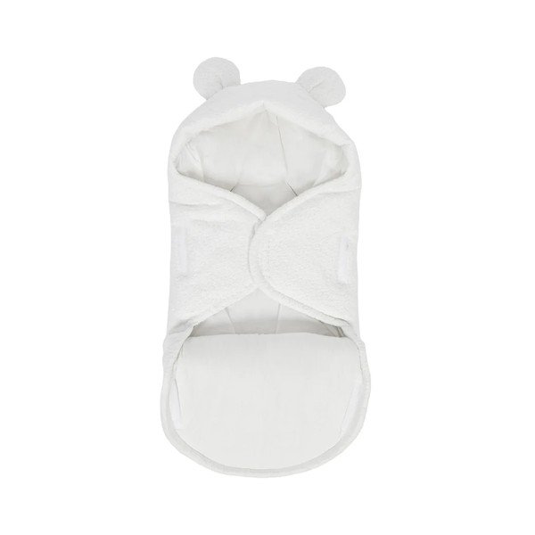 Biały rożek niemowlęcy z materiału bouclé 45x80 cm – Meowbaby-image-3