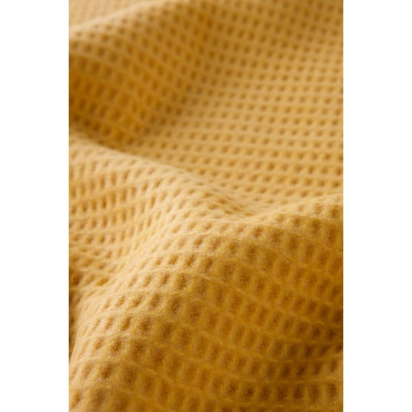 Żółty pled Euromant Waffle, 140x180 cm-image-3