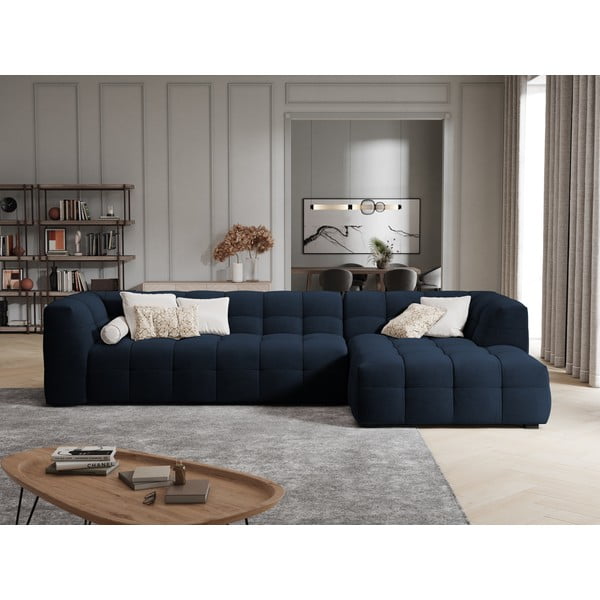 Niebieski aksamitny narożnik Windsor & Co Sofas Vesta, prawostronny-image-1