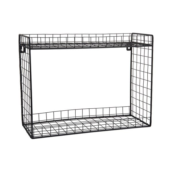 Czarna wielopoziomowa stalowa półka 40 cm Reja – PT LIVING-image-2