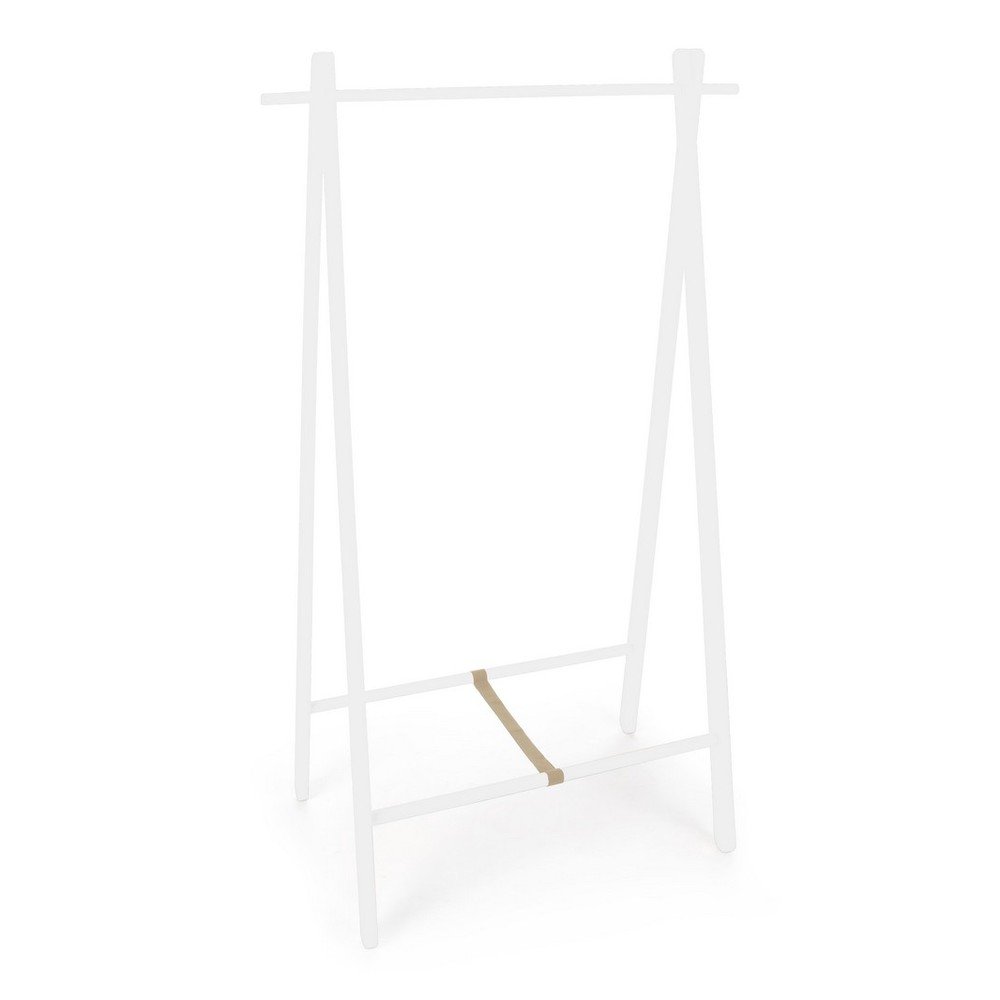 Biały stojak na ubrania z litego drewna brzozowego 91x151x50 cm Daiki – Yes Everyday