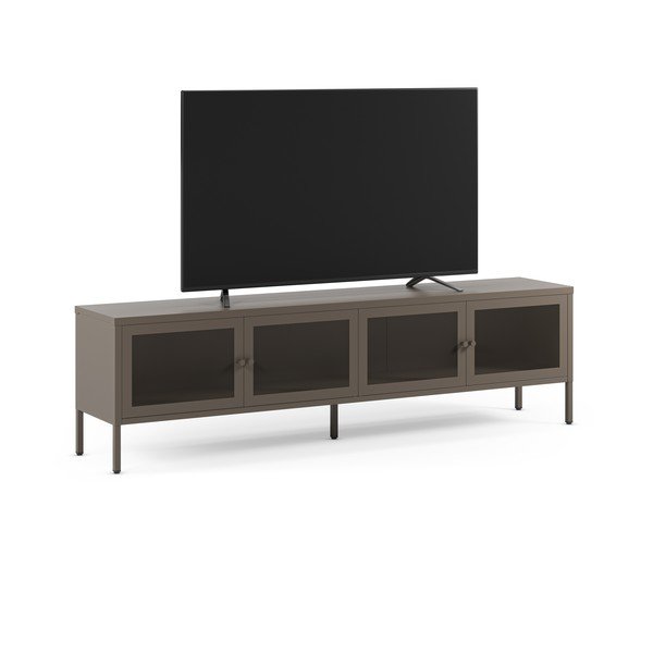 Szara metalowa szafka pod TV 160x50x35 cm Fayna – Marckeric-image-4