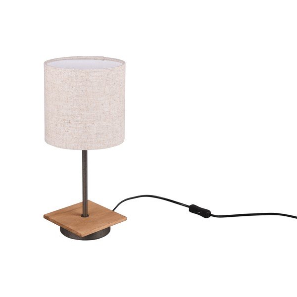 Beżowo-naturalna lampa stołowa z tekstylnym kloszem (wysokość 40 cm) Elmau – Trio
