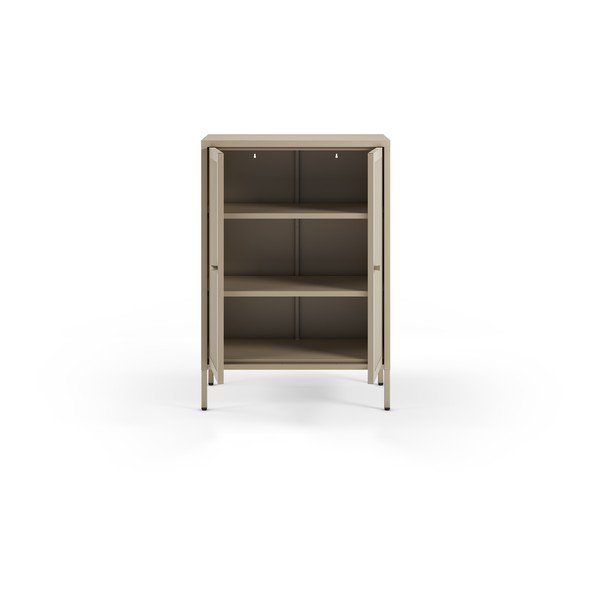 Kremowa metalowa szafka 70x100x40 cm Fayna – Marckeric-image-2