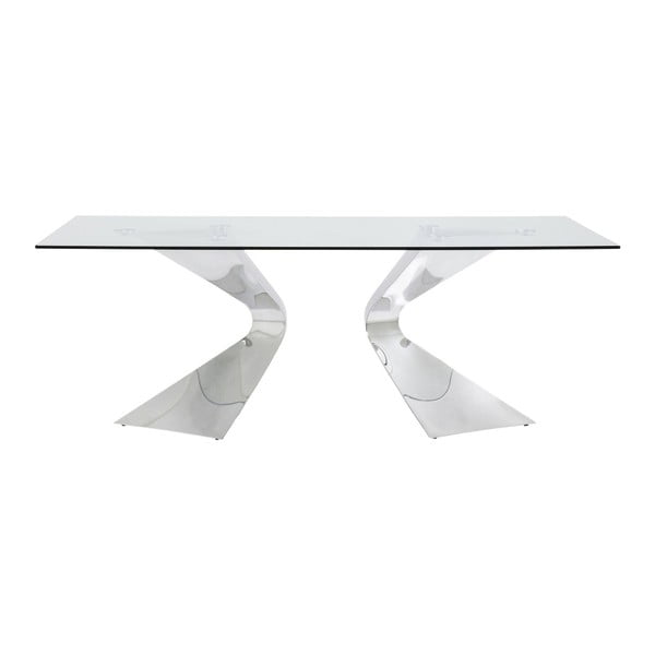 Stół z nogami w srebrnym kolorze Kare Design Gloria