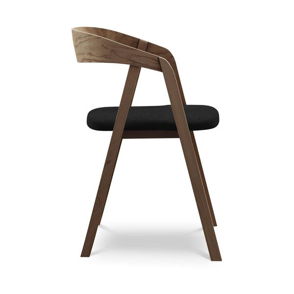 Czarny fotel jadalniany z litego drewna Erika – Makamii-image-2