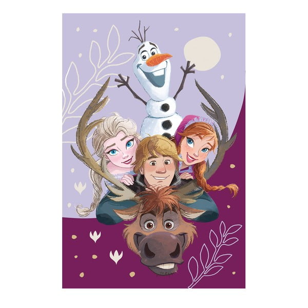 Fioletowy koc dziecięcy z mikropluszu 100x150 cm Frozen Family – Jerry Fabrics