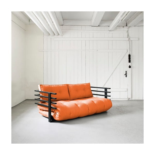 Sofa rozkładana dwuosobowa Karup Funk Black/Orange
