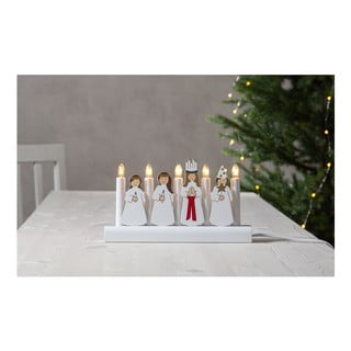 Biały świąteczny świecznik LED Star Trading Julia, dł. 28 cm
