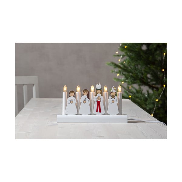 Biały świąteczny świecznik LED Star Trading Julia, dł. 28 cm