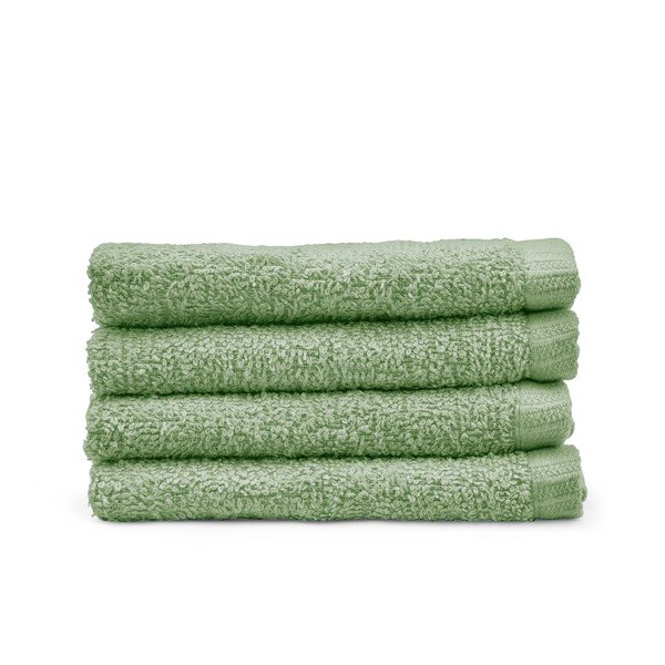 Zielone bawełniane ręczniki szybkoschnące frotte zestaw 4 szt. 30x30 cm Quick Dry – Catherine Lansfield