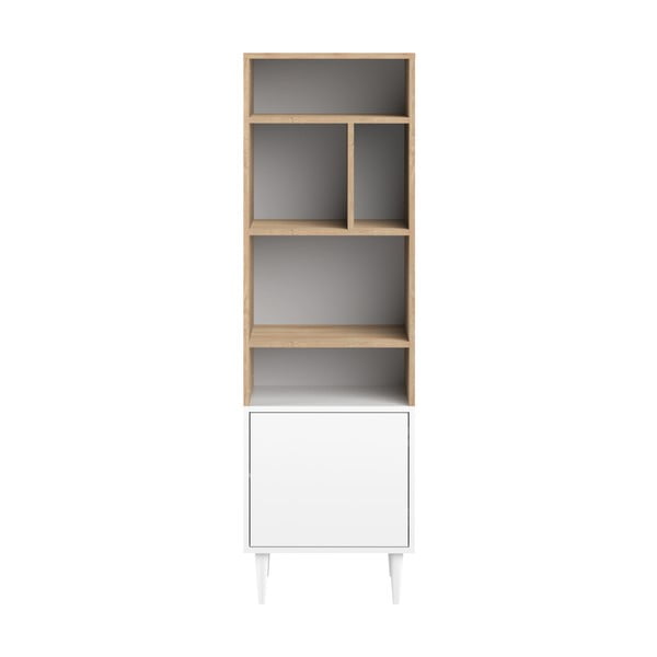 Biały regał w dekorze dębu 47x153 cm Horizon – TemaHome 