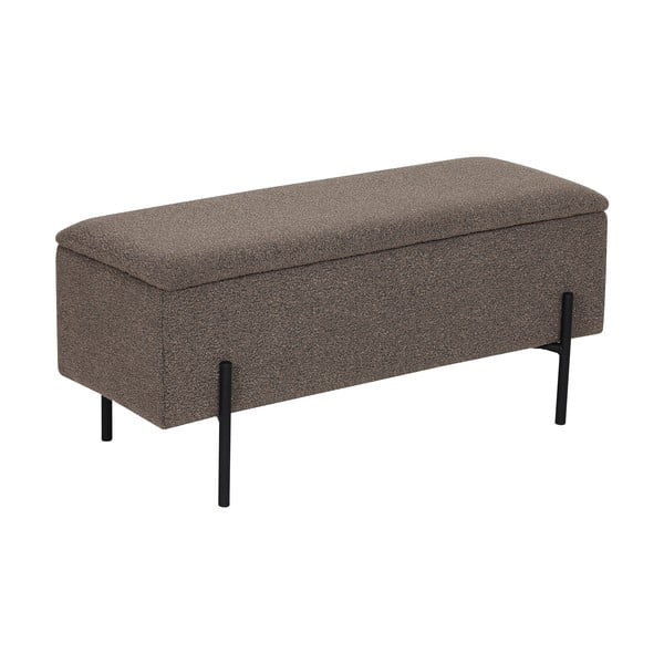 Brązowa ławka z materiału bouclé Watford – House Nordic-image-3