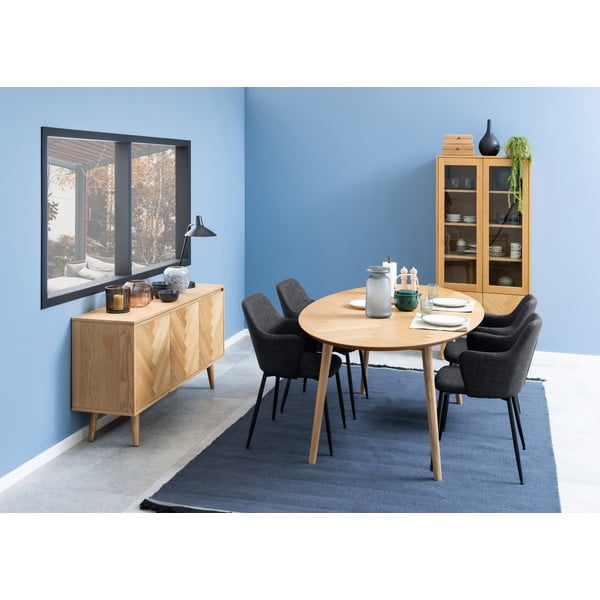 Antracytowe tapicerowane fotele jadalniane zestaw 2 szt. Ilsa – Actona-image-2